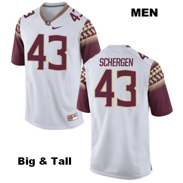 Men's NCAA Nike Florida State Seminoles #43 Joseph Schergen College Big & Tall White Stitched Authentic Football Jersey YUY5869BR